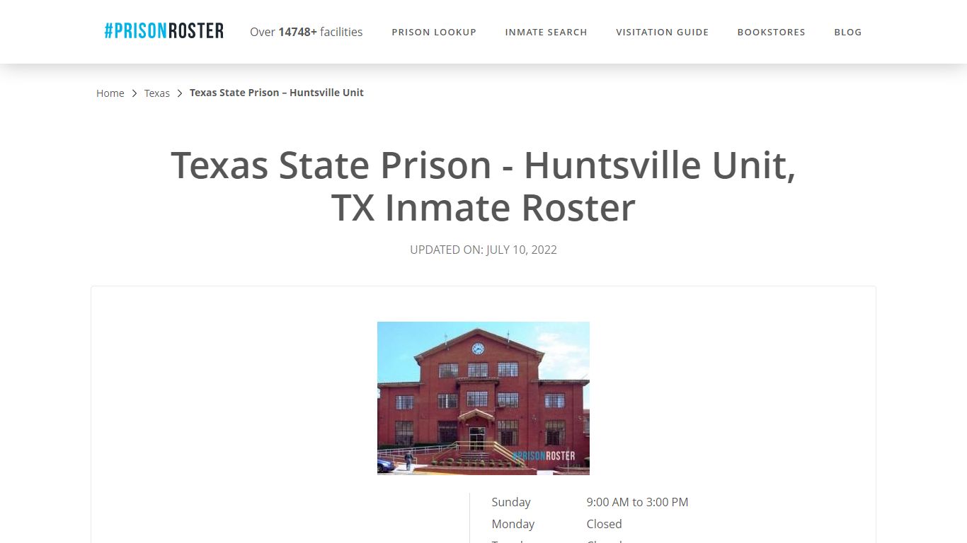 Texas State Prison - Huntsville Unit, TX Inmate Roster - Prisonroster